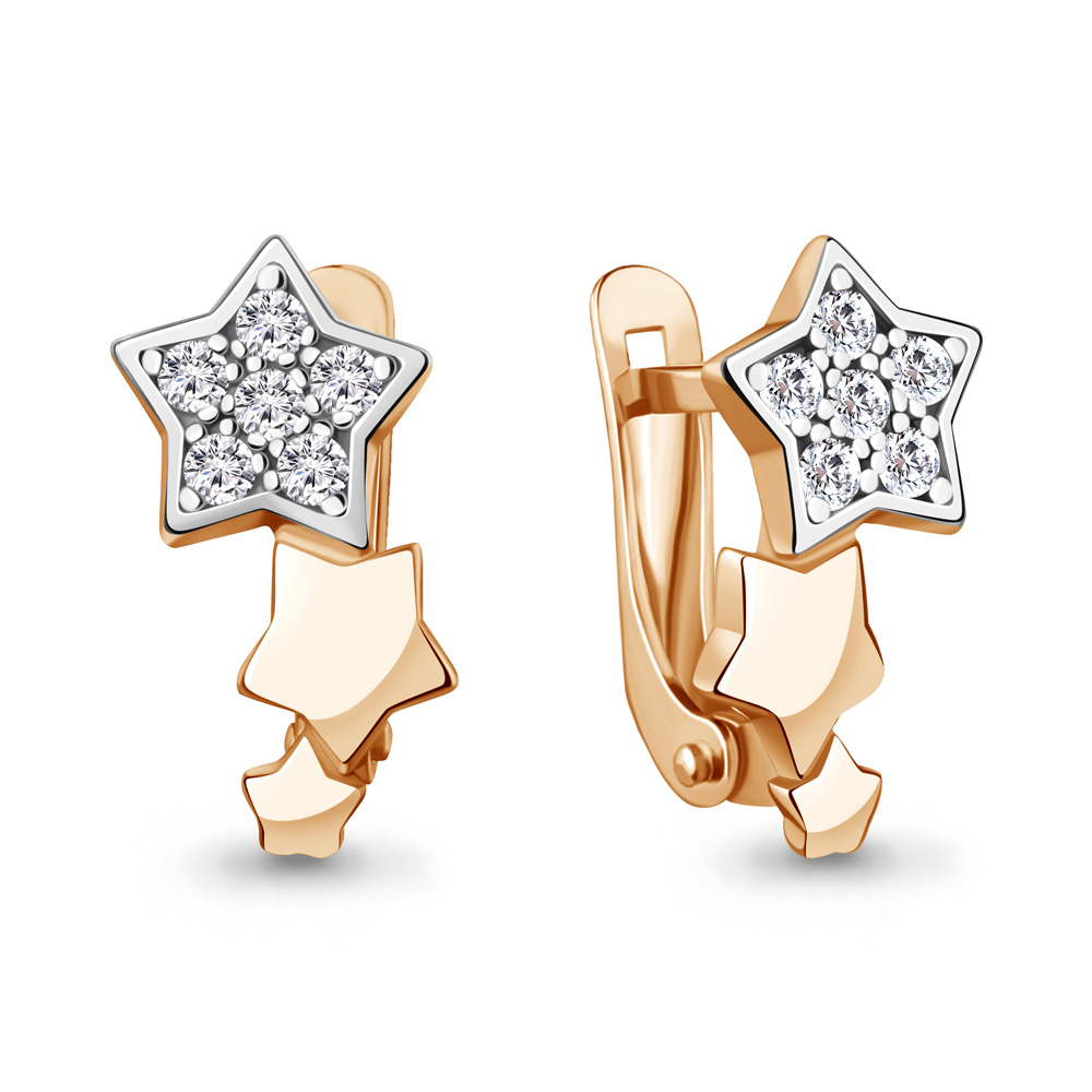 400676А Серьги из Золота с фианитами