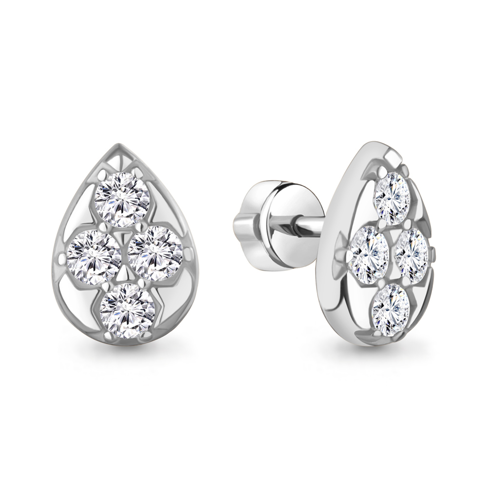 400726А Серьги из Серебра с фианитами