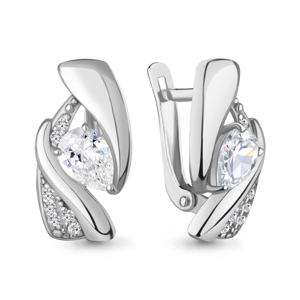 400735А Серьги из Серебра с фианитами