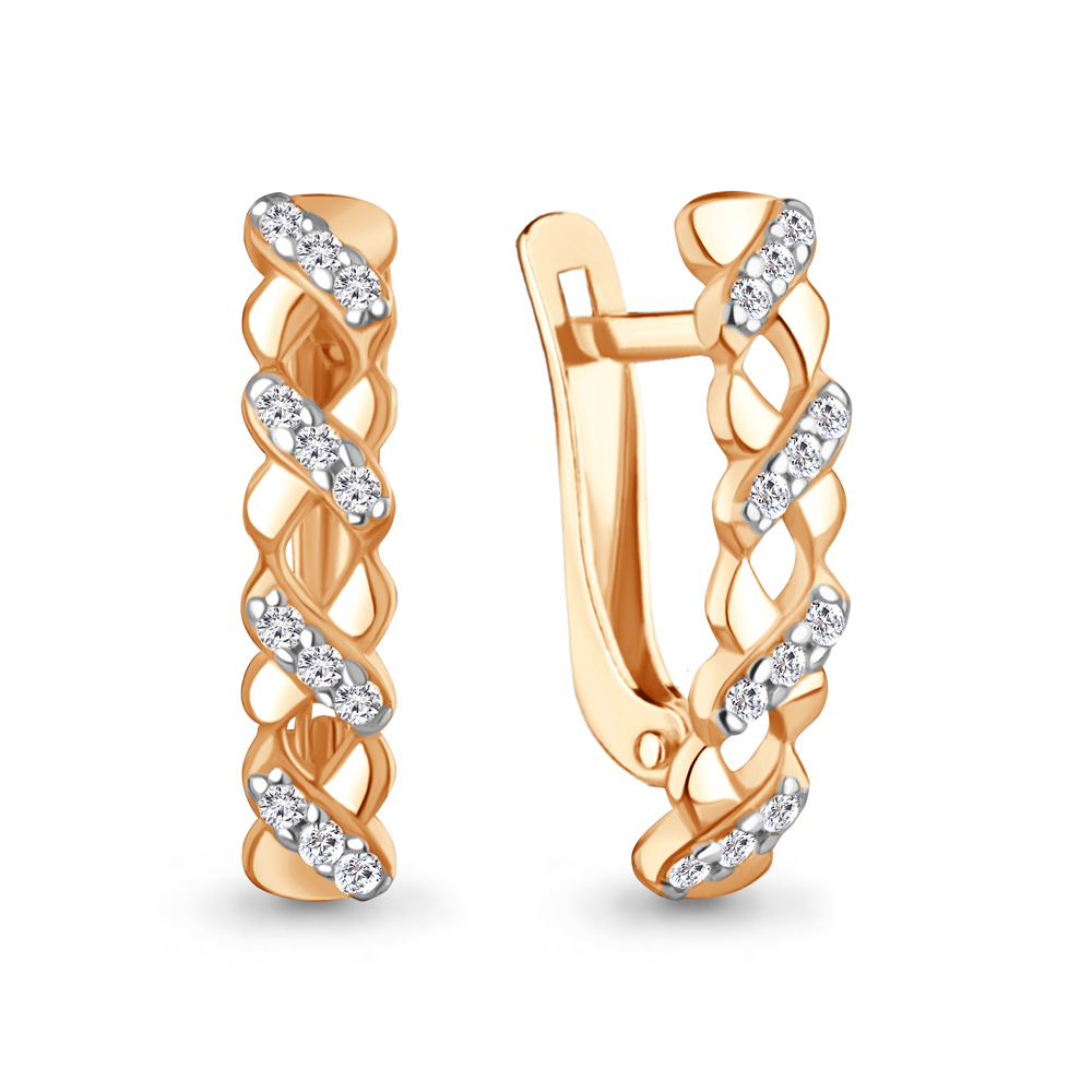 400736А Серьги из Золота с фианитами