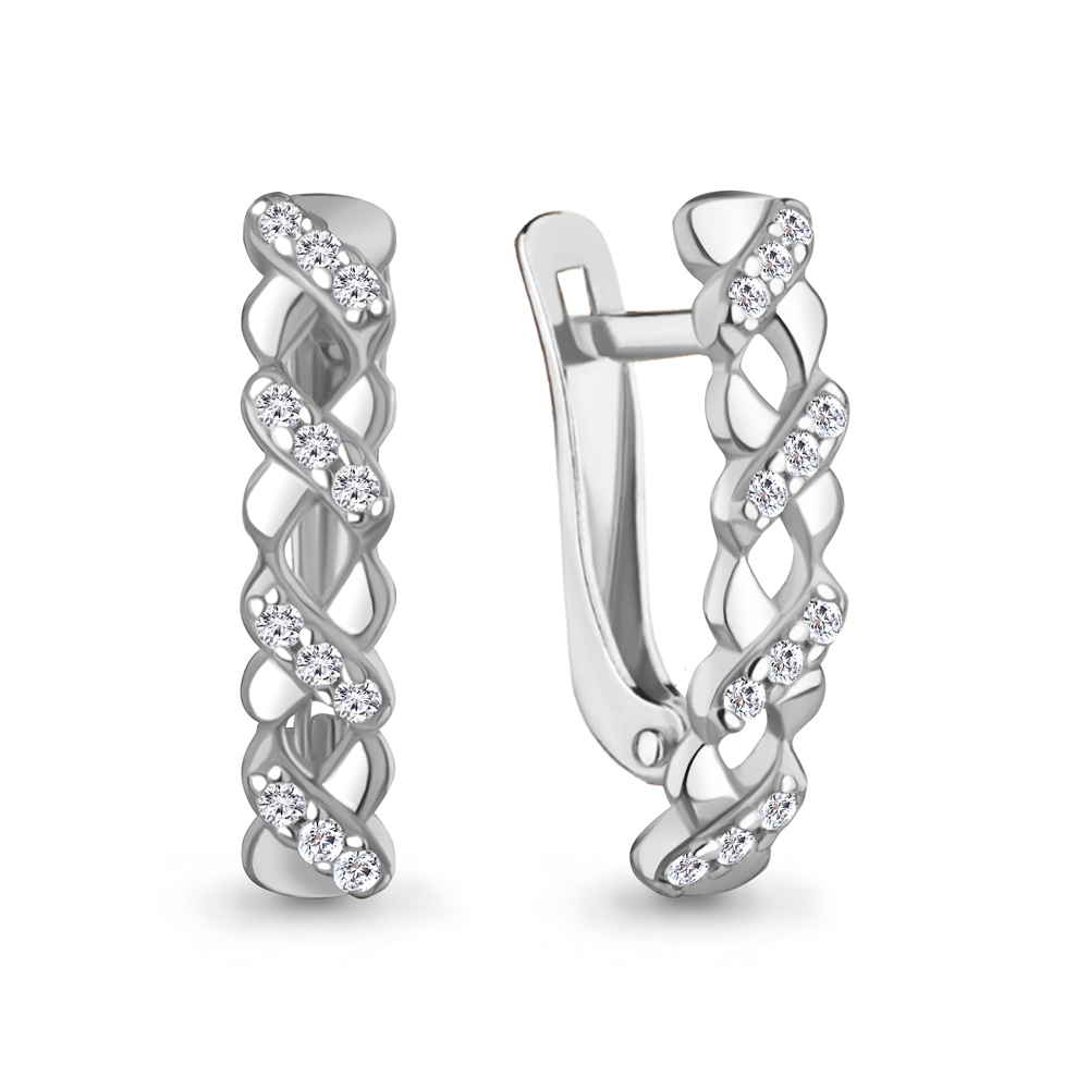 400736А Серьги из Серебра с фианитами