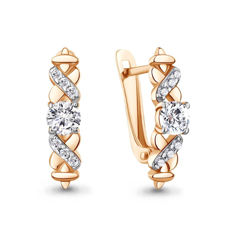 400738А Серьги из Золота с фианитами