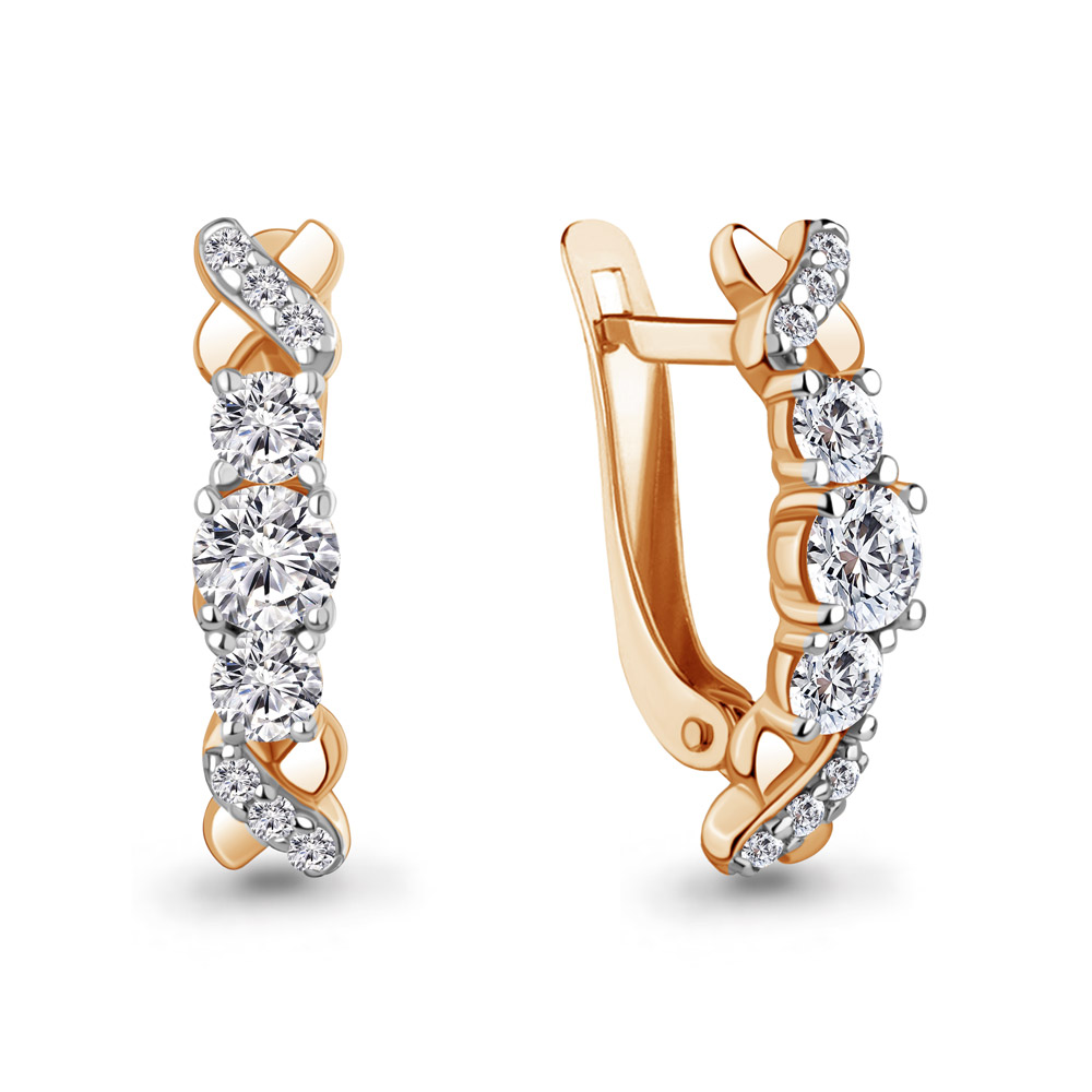 400739А Серьги из Золота с фианитами