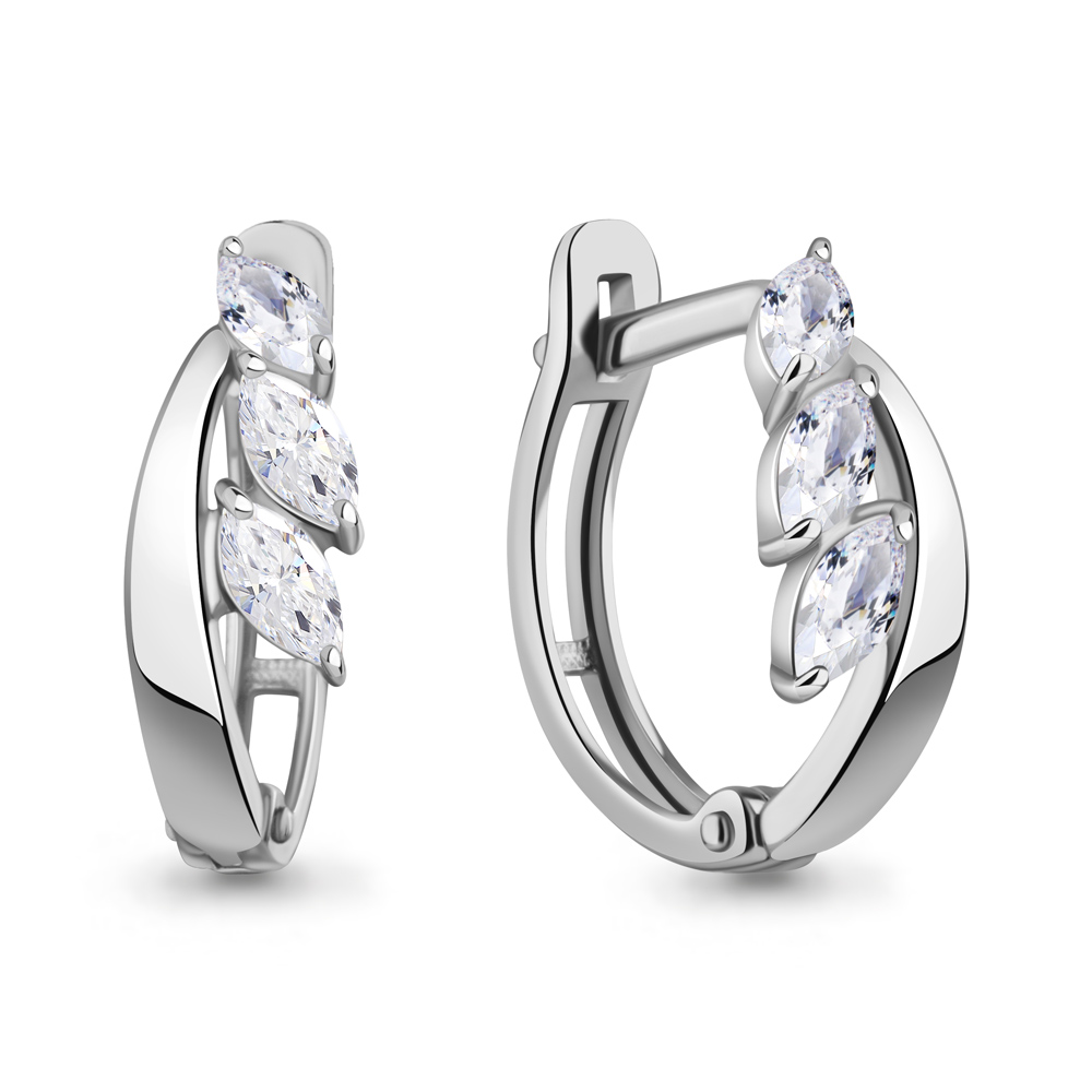 400745 Серьги из Серебра с фианитами