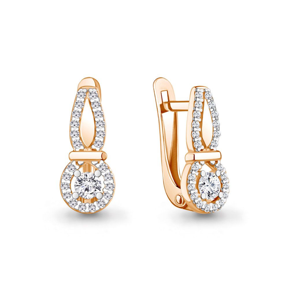 400752А Серьги из Золота с фианитами