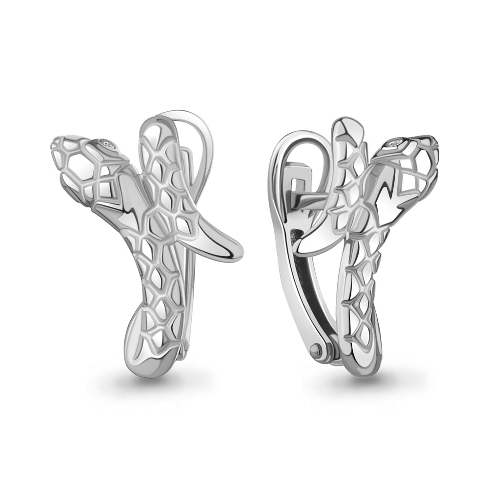 400766А Серьги из Серебра с фианитами