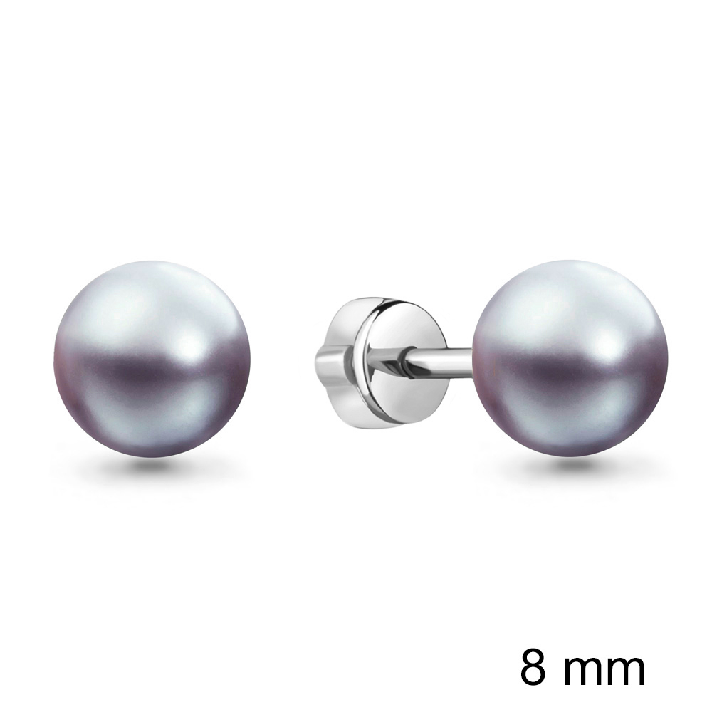 400798Э Серьги из Серебра с имитациями жемчуга