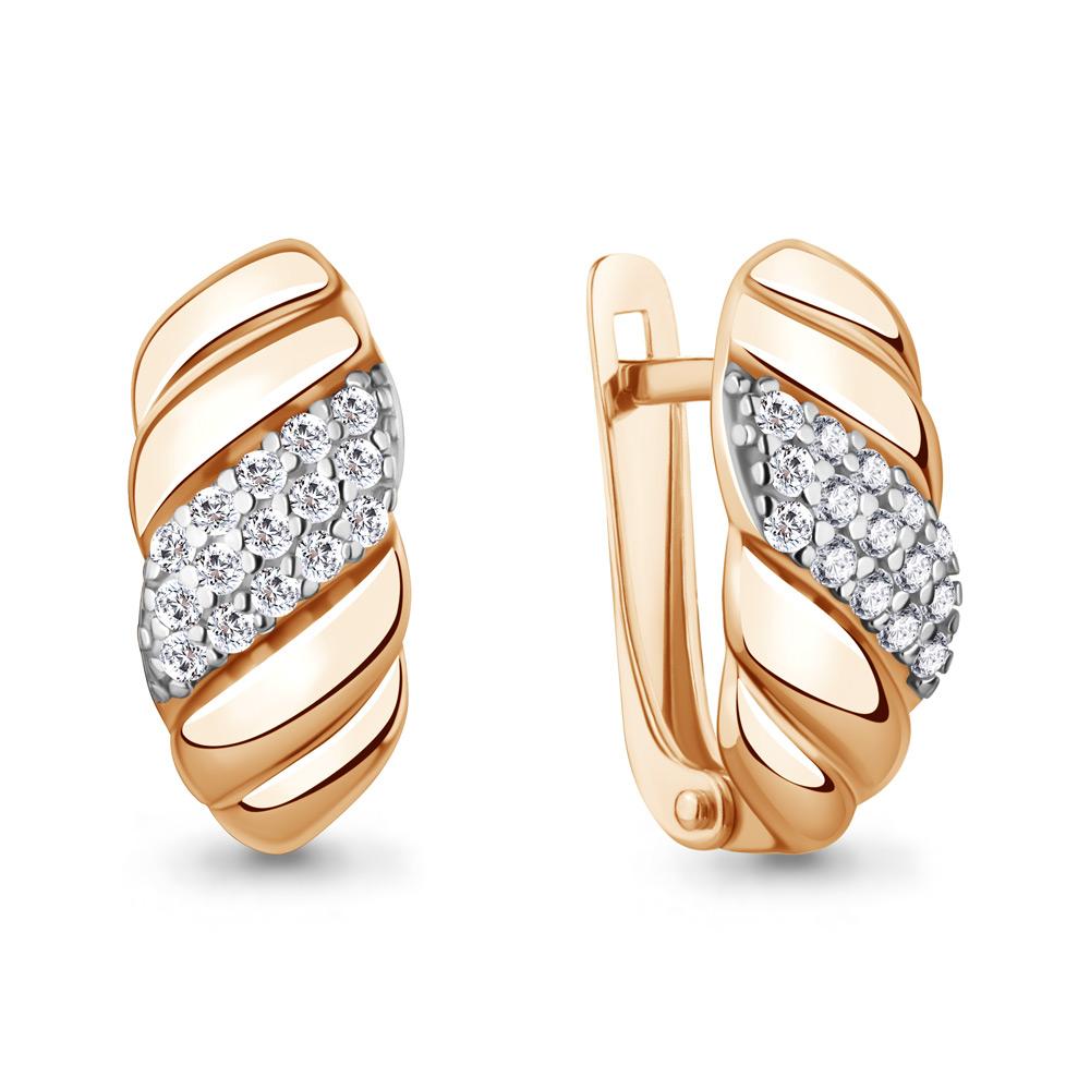 400804А Серьги из Золота с фианитами