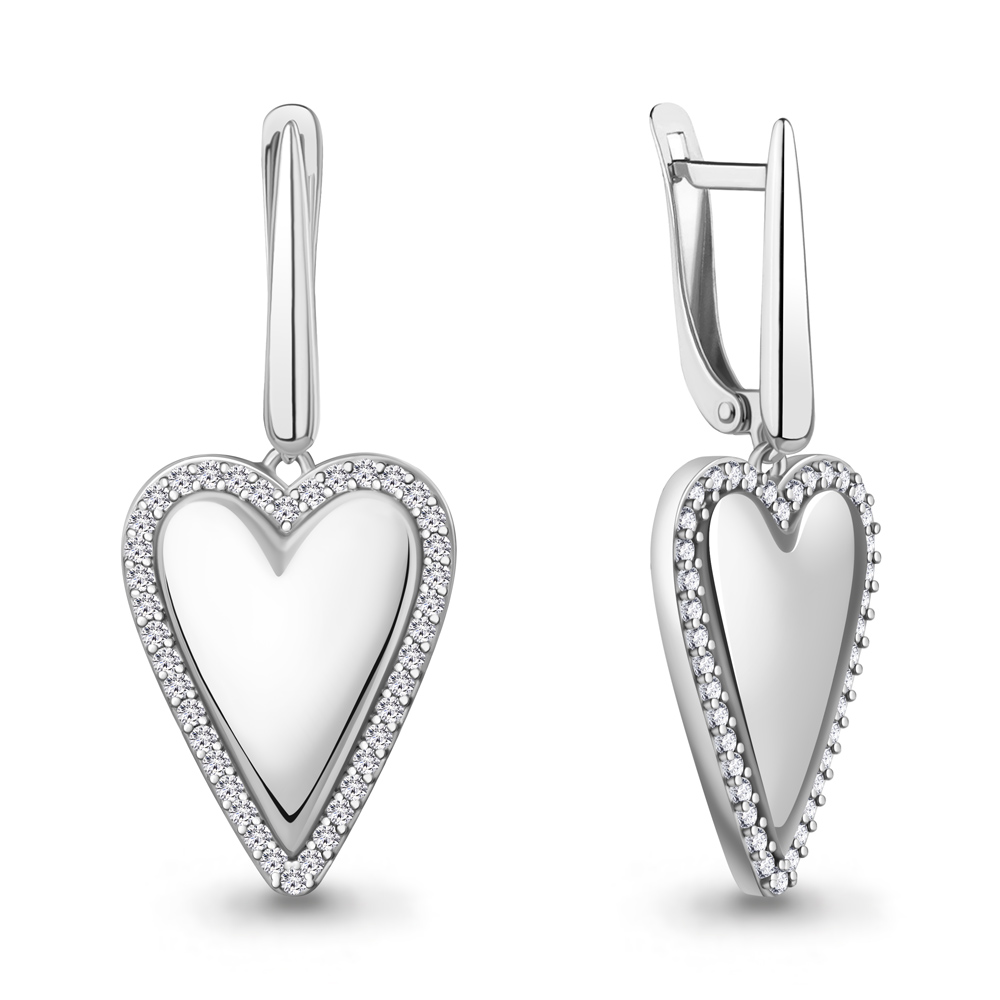 400808А Серьги из Серебра с фианитами