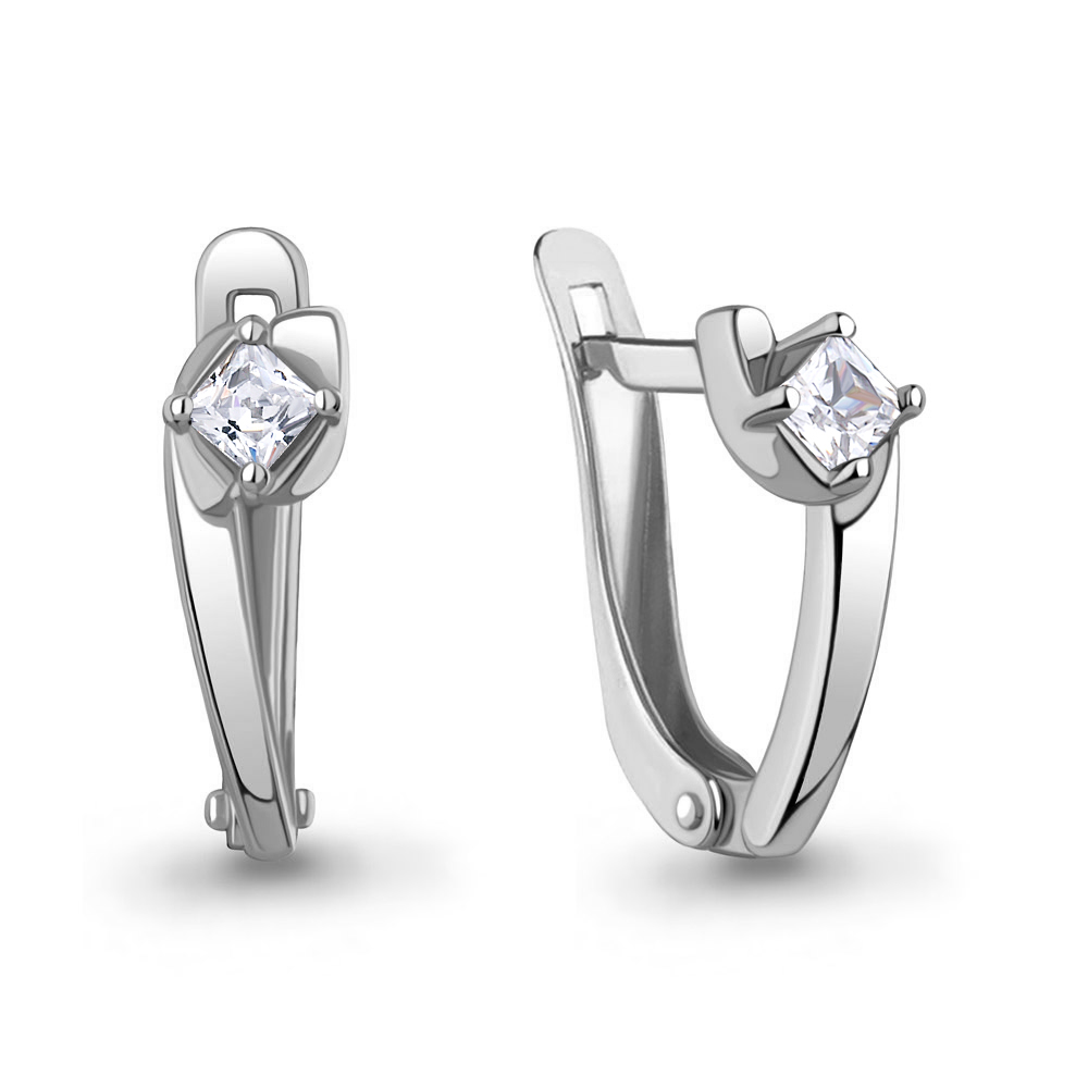 400812 Серьги из Серебра с фианитами