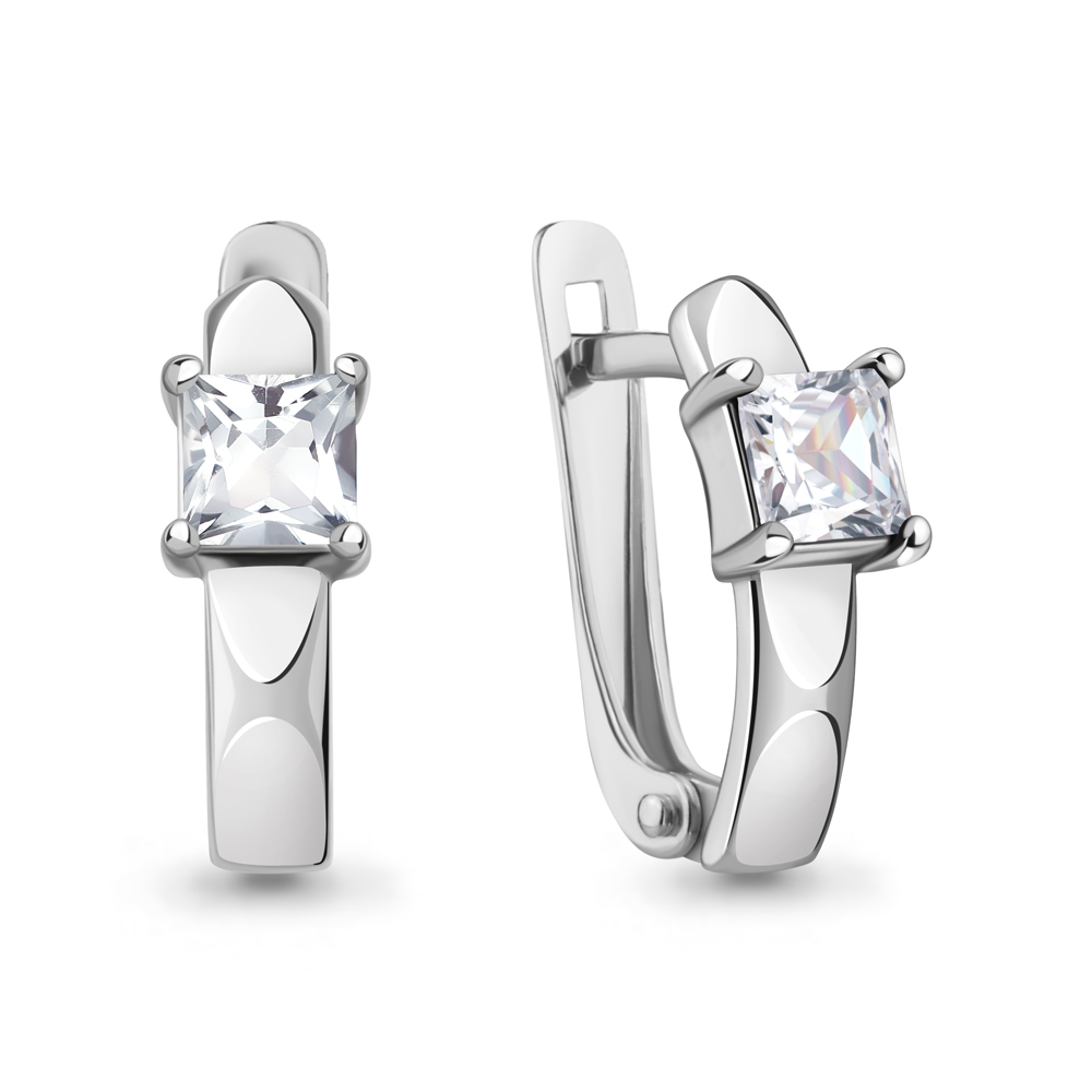 400813 Серьги из Серебра с фианитами