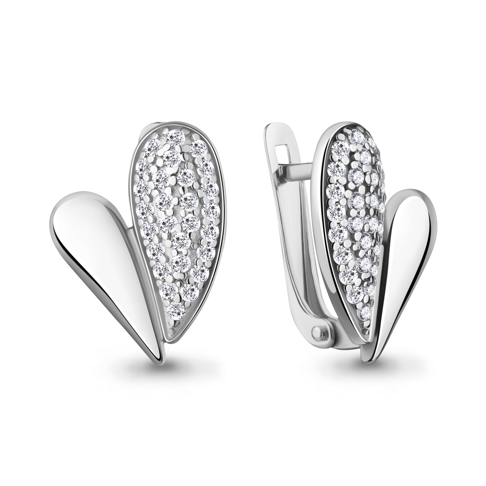 400816А Серьги из Серебра с фианитами