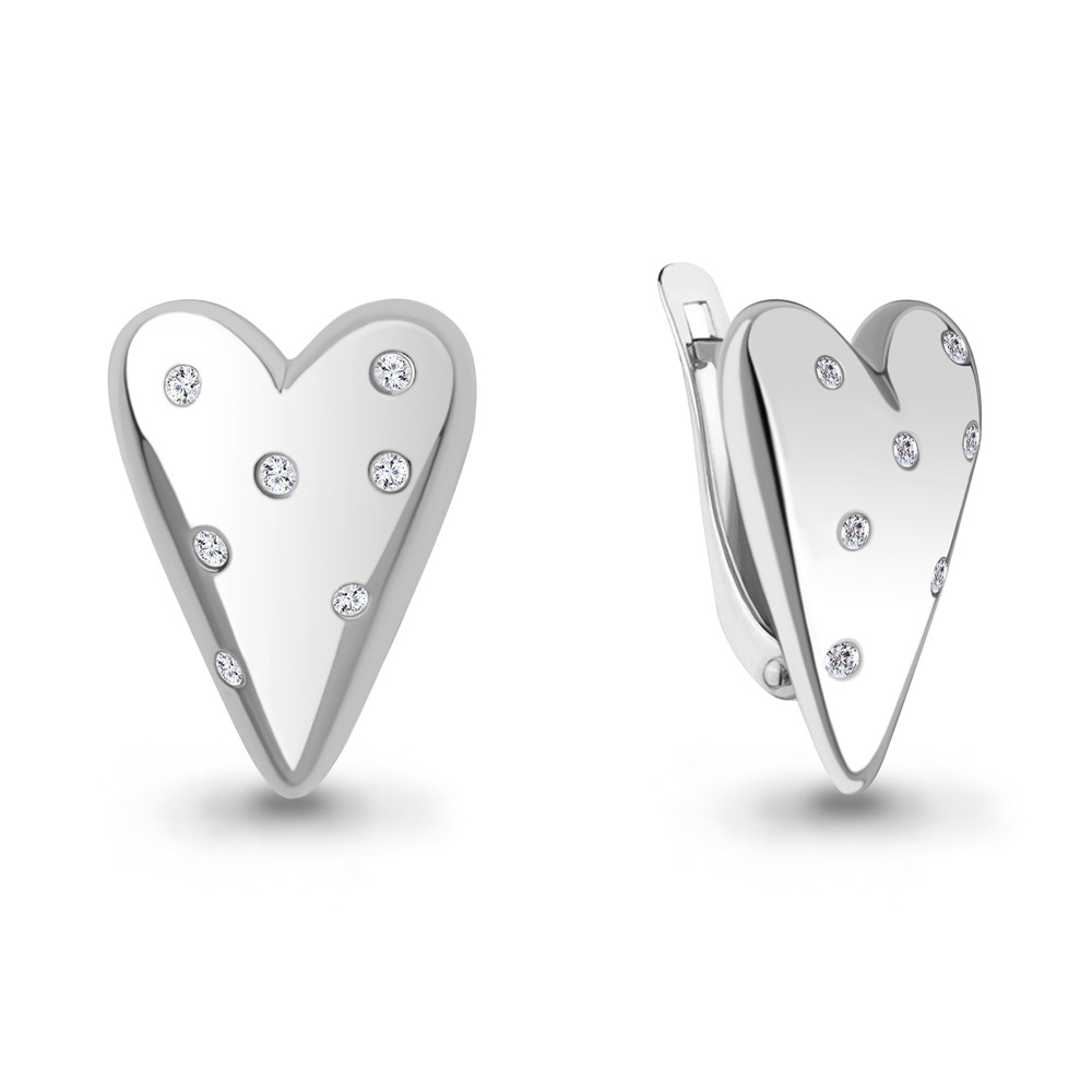 400817А Серьги из Серебра с фианитами