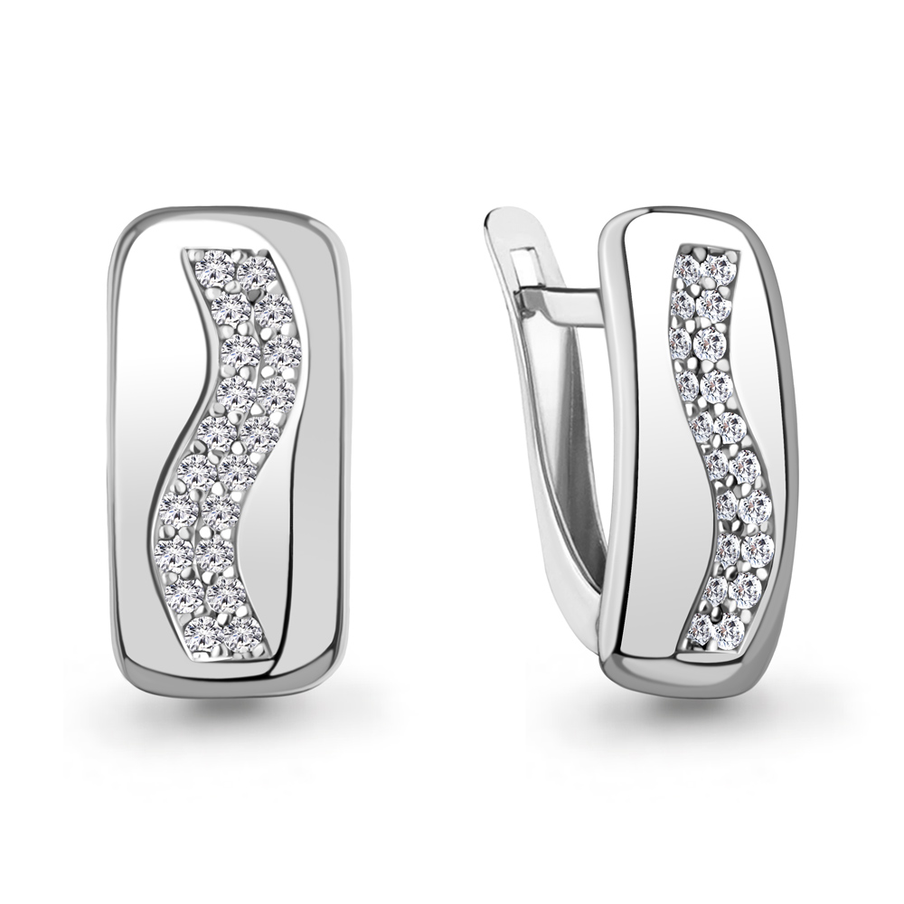 400833А Серьги из Серебра с фианитами