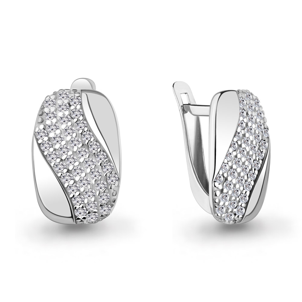 400834А Серьги из Серебра с фианитами