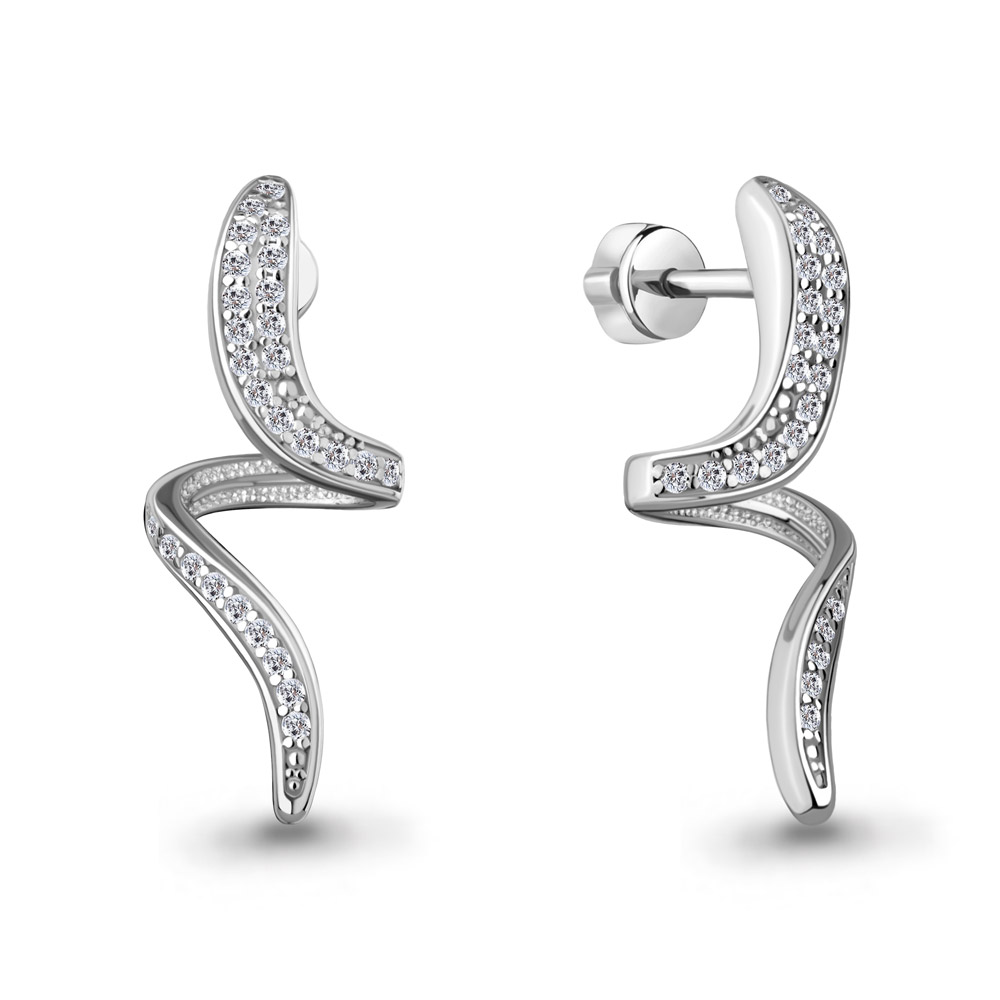 400841А Серьги из Серебра с фианитами