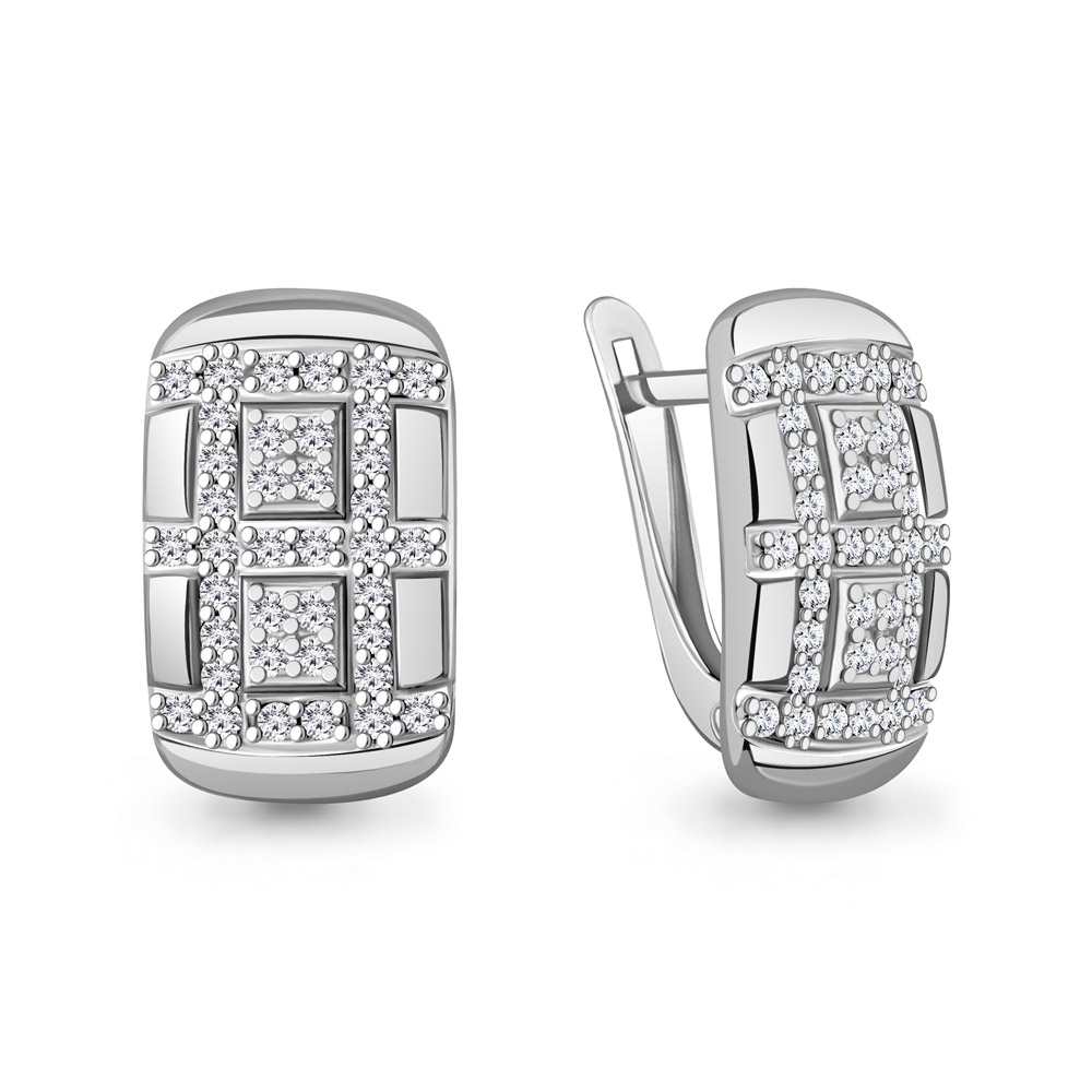 400848А Серьги из Серебра с фианитами