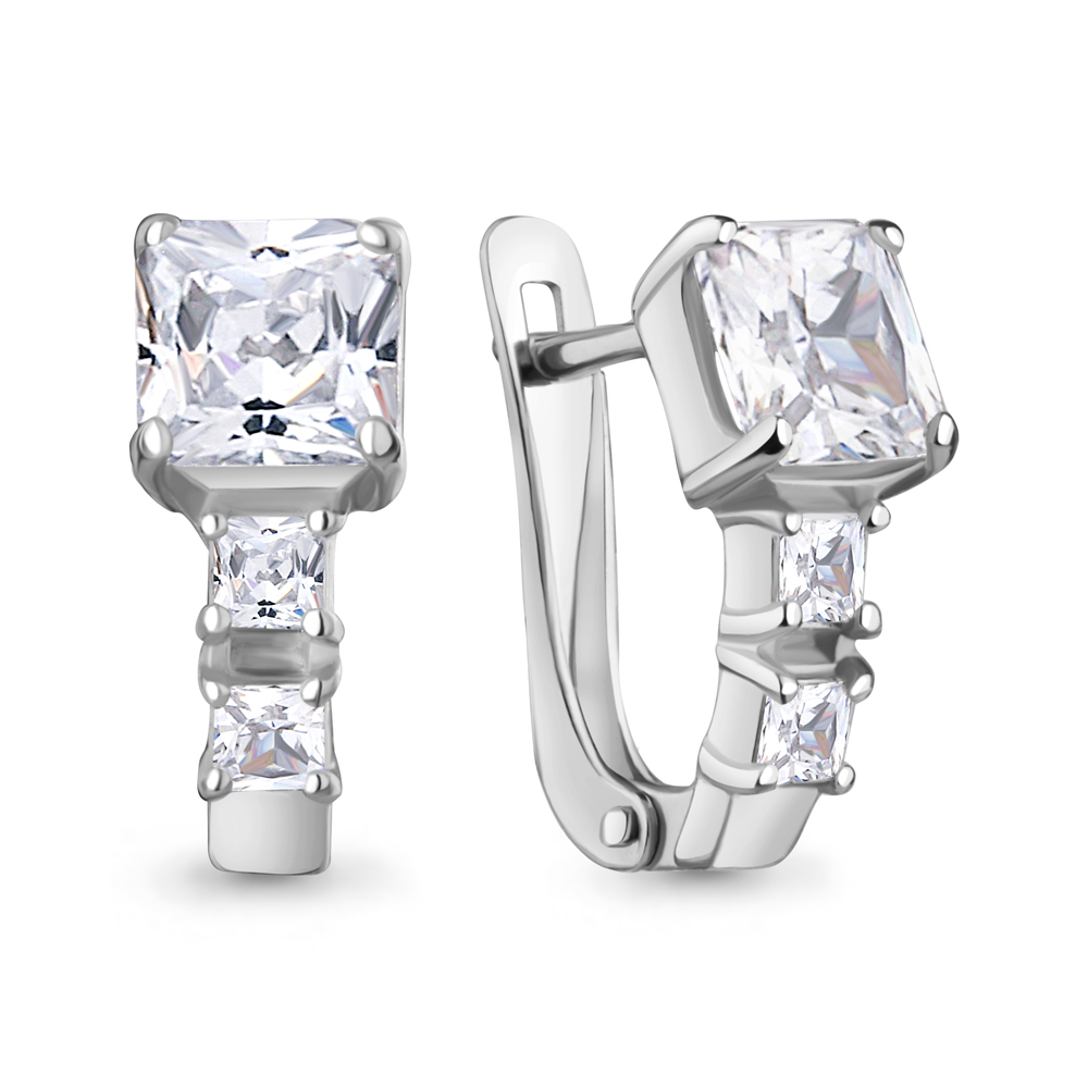 400850 Серьги из Серебра с фианитами