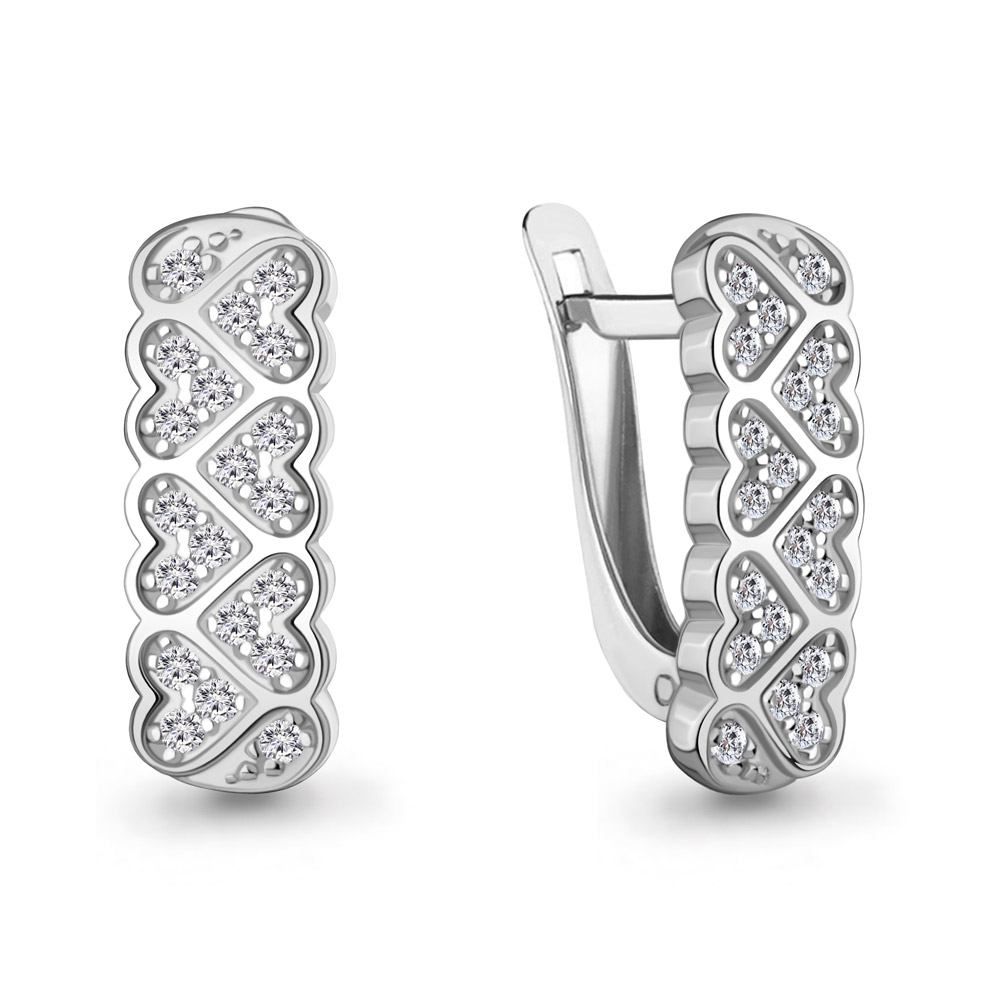 400856А Серьги из Серебра с фианитами