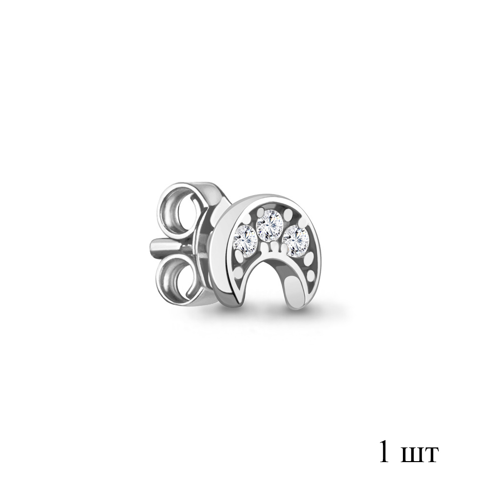 400860А Серьга из Серебра с фианитами