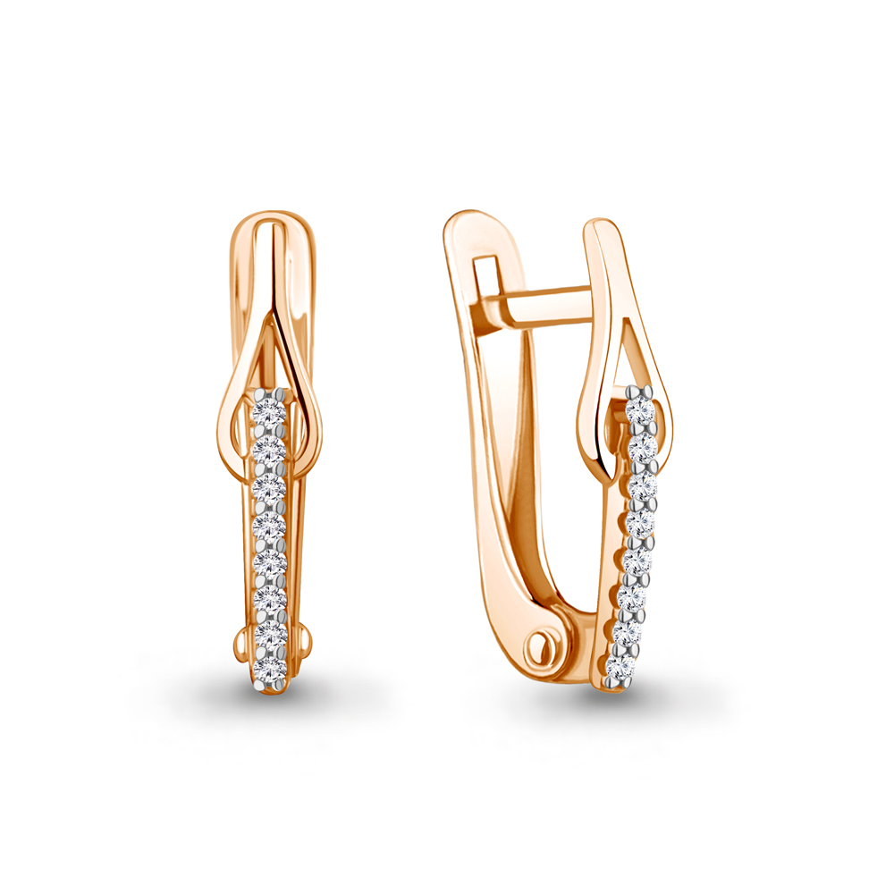 400868А Серьги из Золота с фианитами