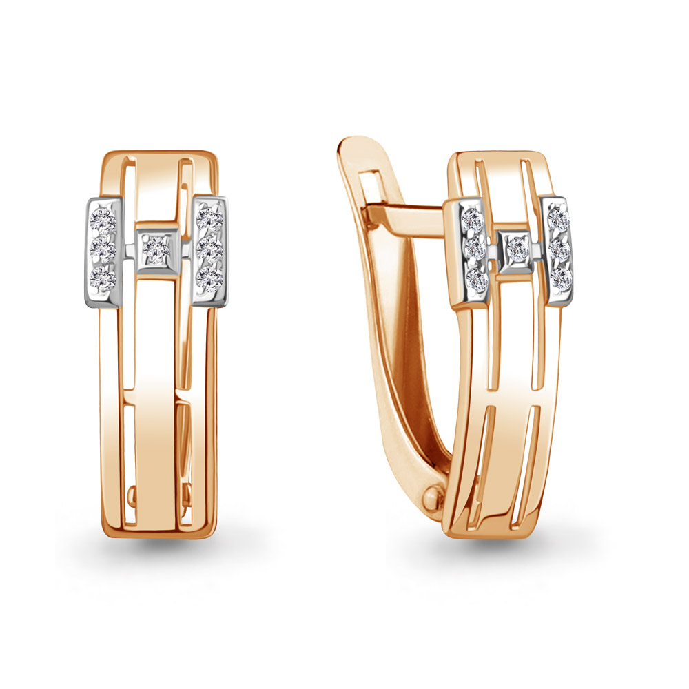 400884 Серьги из Золота с фианитами