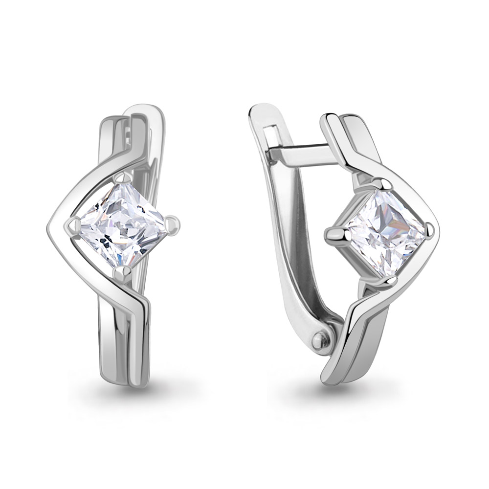 400891 Серьги из Серебра с фианитами