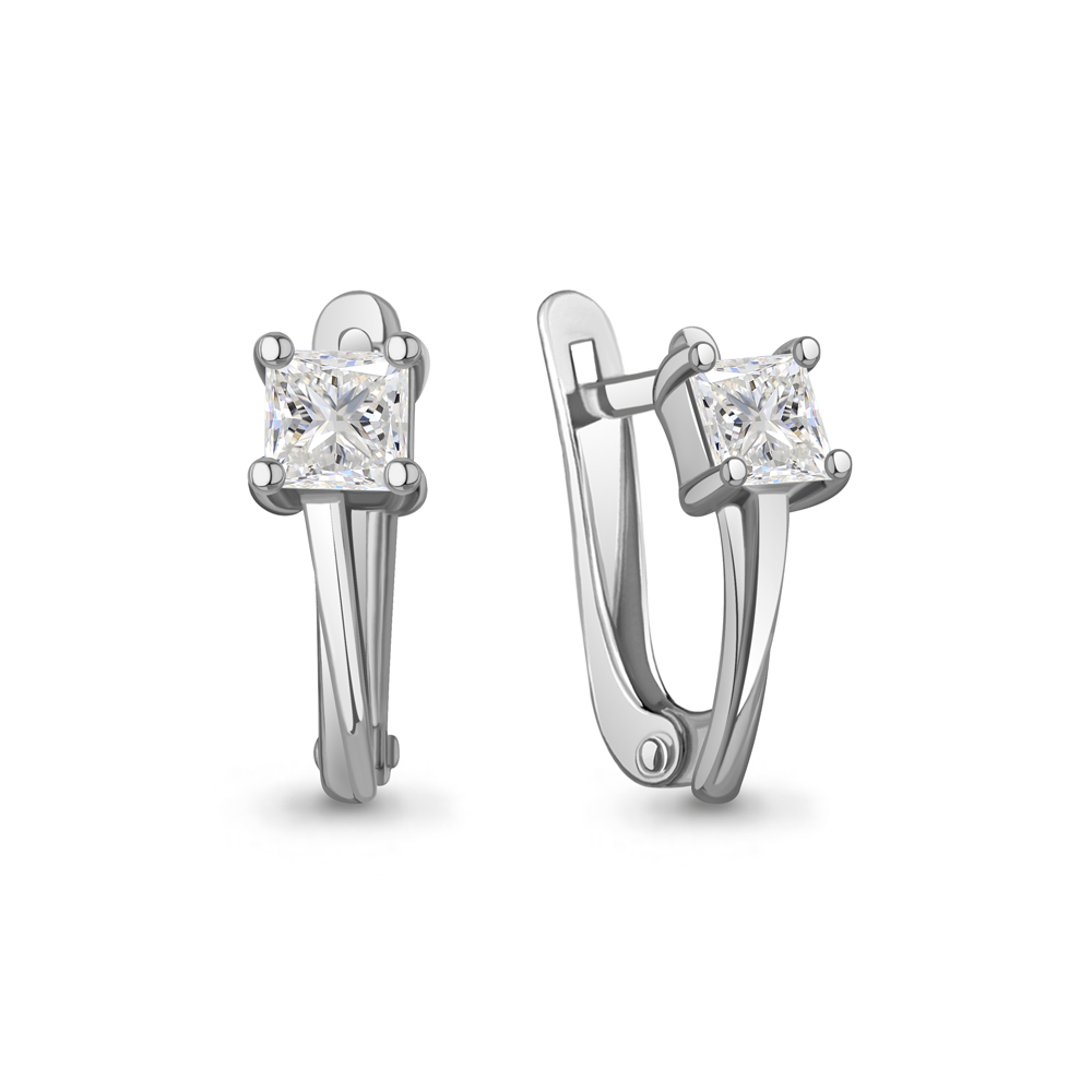 400893 Серьги из Серебра с фианитами