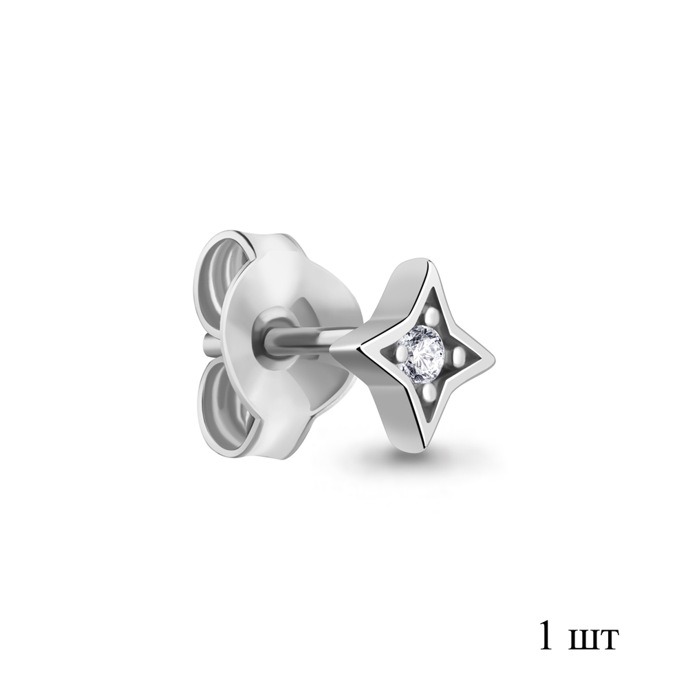 400897А Серьга из Серебра с фианитом