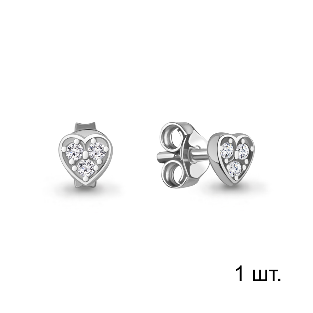 400898А Серьга из Серебра с фианитами