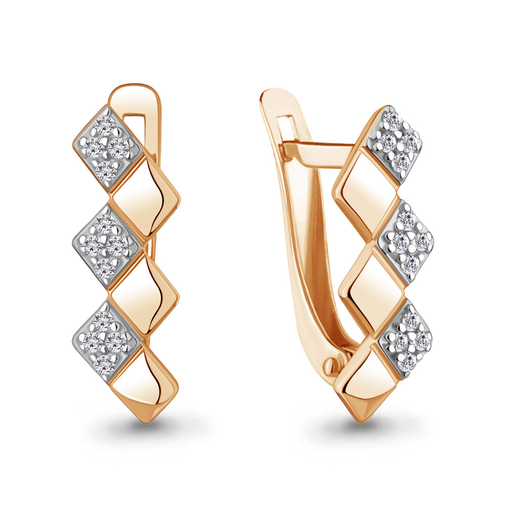 400900А Серьги из Золота с фианитами