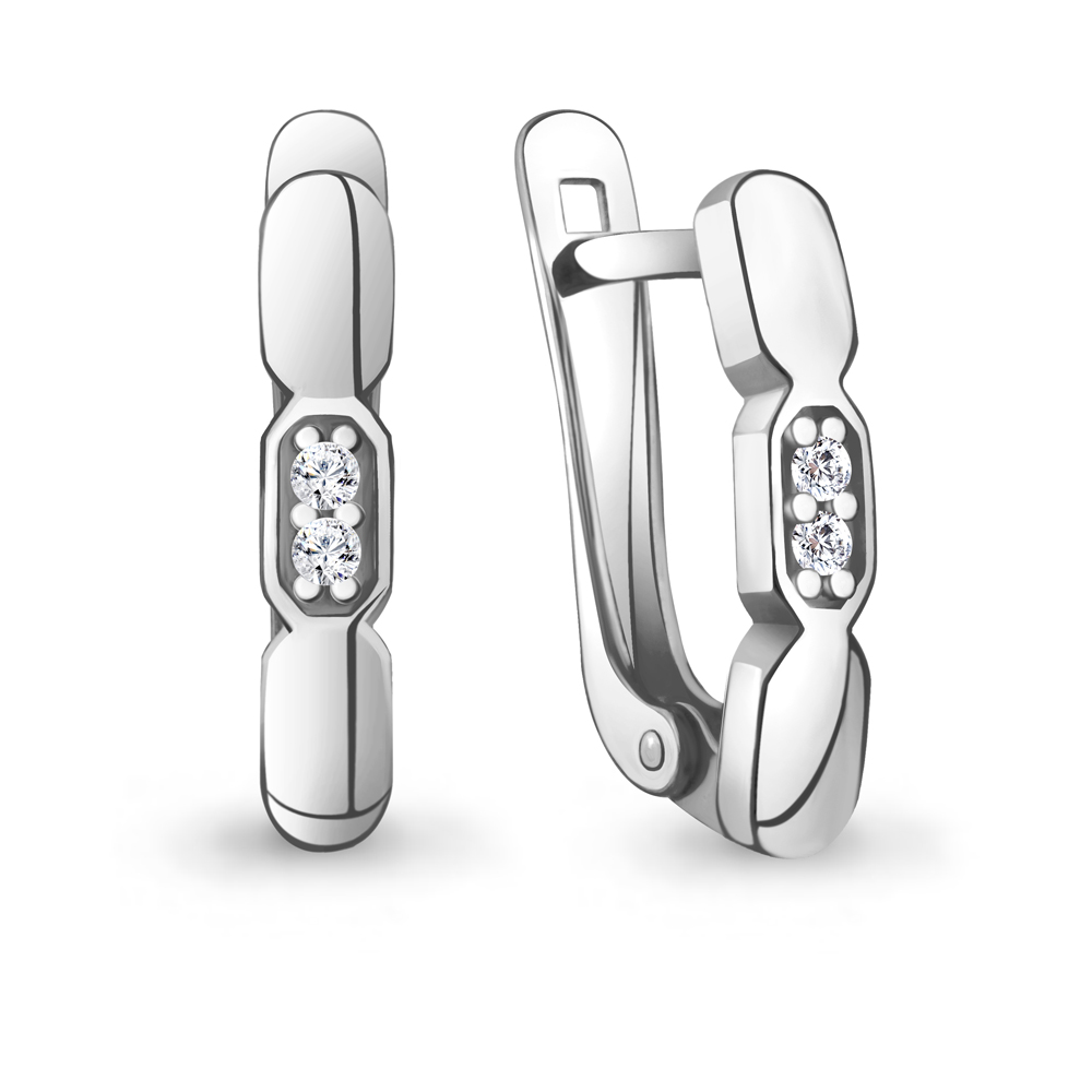 400905А Серьги из Серебра с фианитами