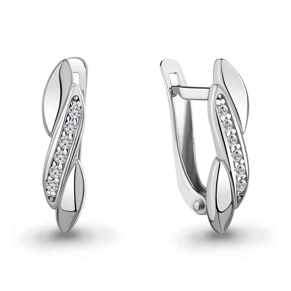 400914А Серьги из Серебра с фианитами