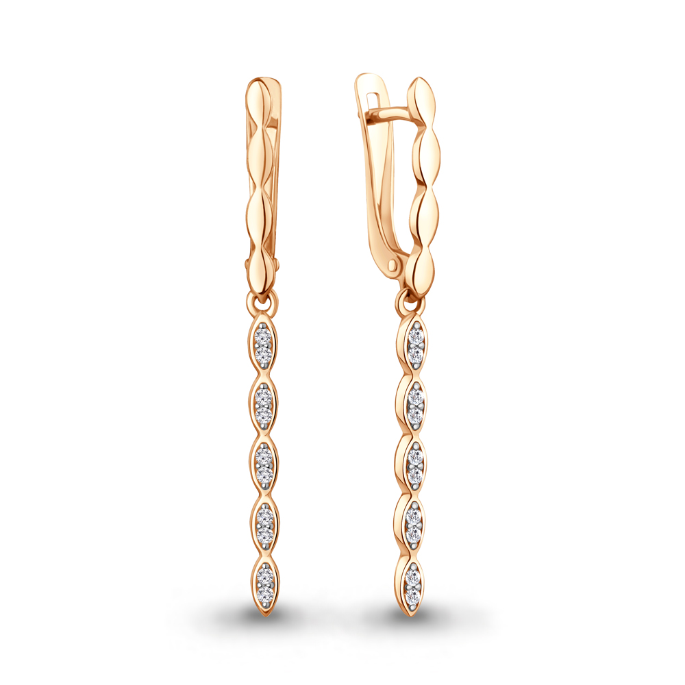 400916А Серьги из Золота с фианитами