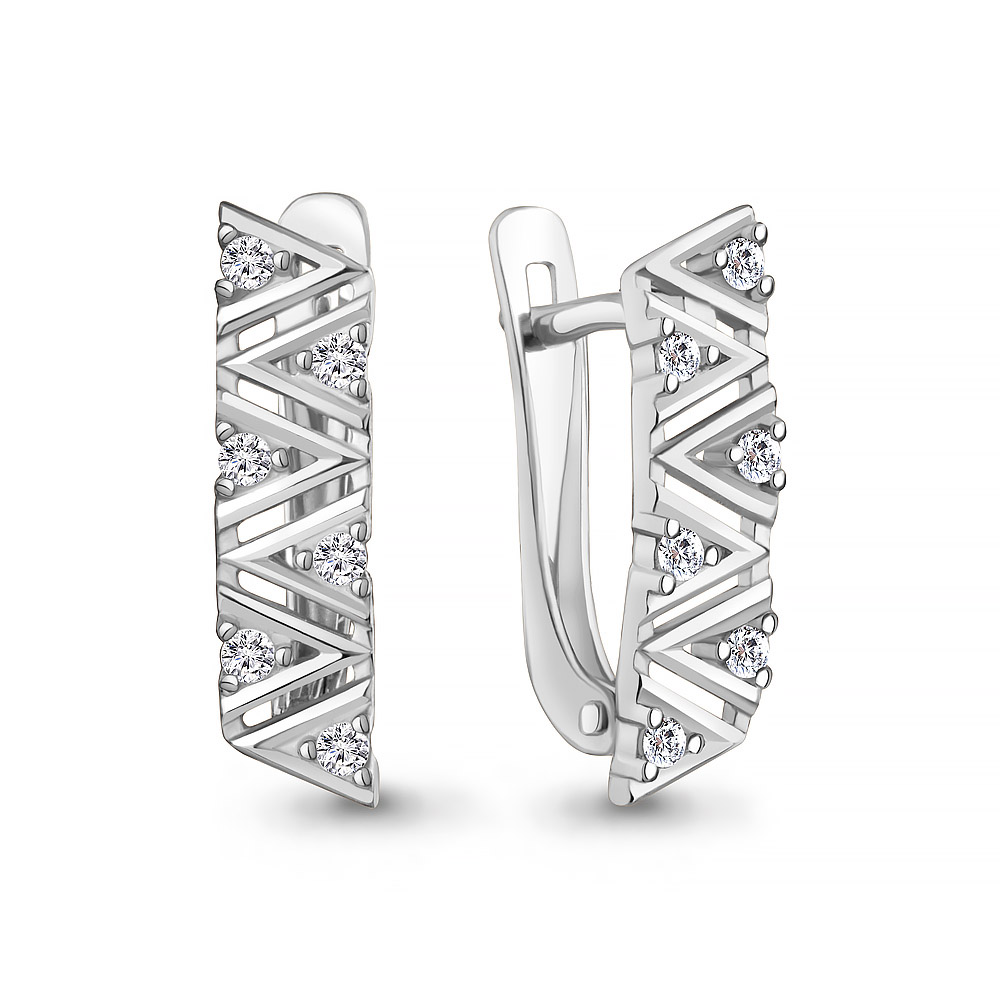 400920А Серьги из Серебра с фианитами