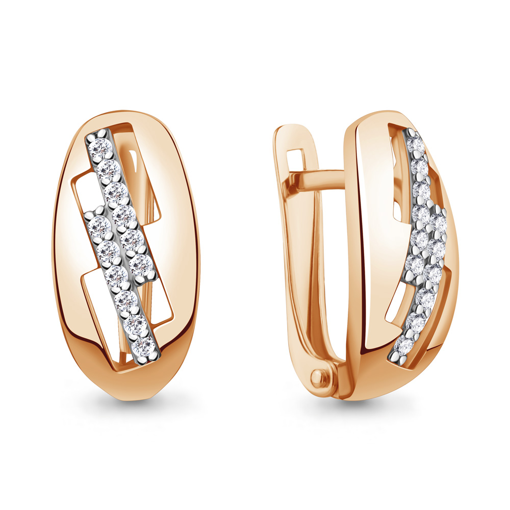 400924А Серьги из Золота с фианитами