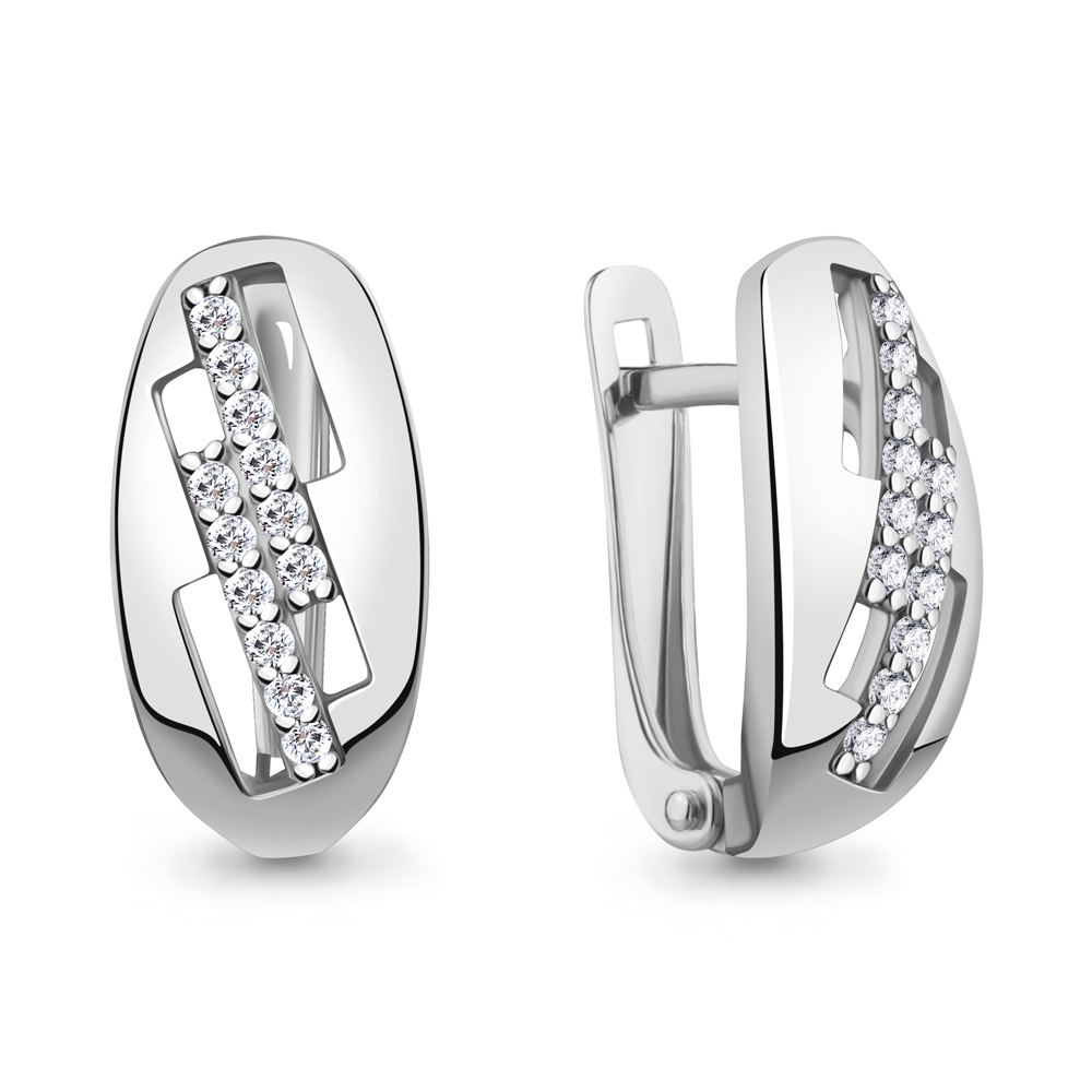 400924А Серьги из Серебра с фианитами