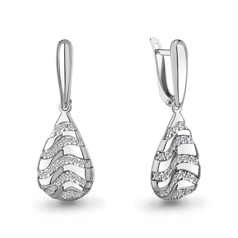 400926А Серьги из Серебра с фианитами