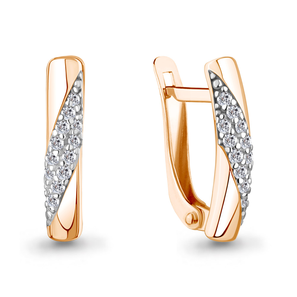 400928А Серьги из Золота с фианитами