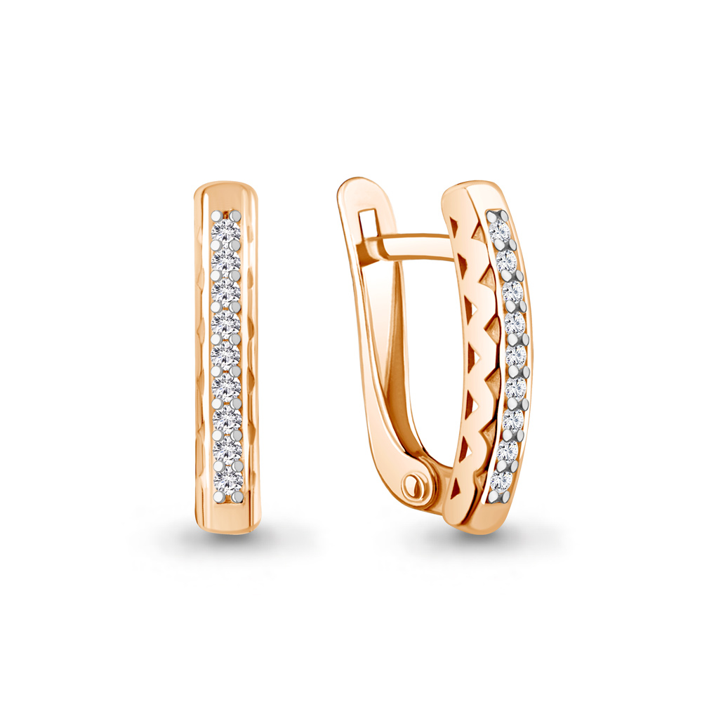 400940А Серьги из Золота с фианитами