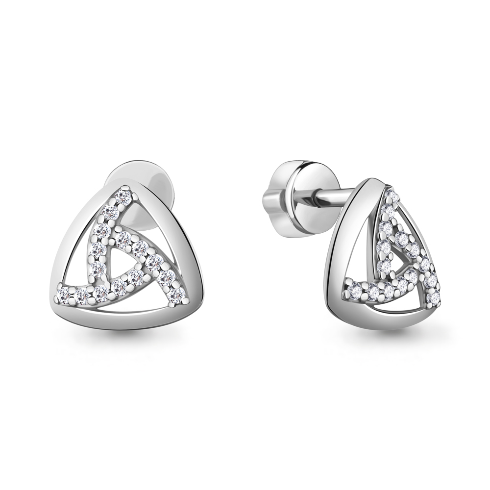 400962А Серьги из Серебра с фианитами