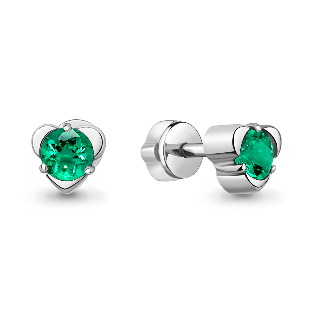 400963П Серьги из Серебра с наноизумрудами