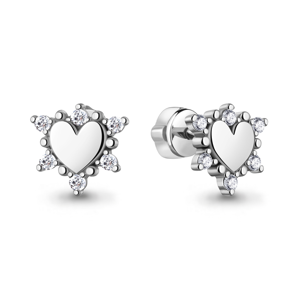 400964А Серьги из Серебра с фианитами