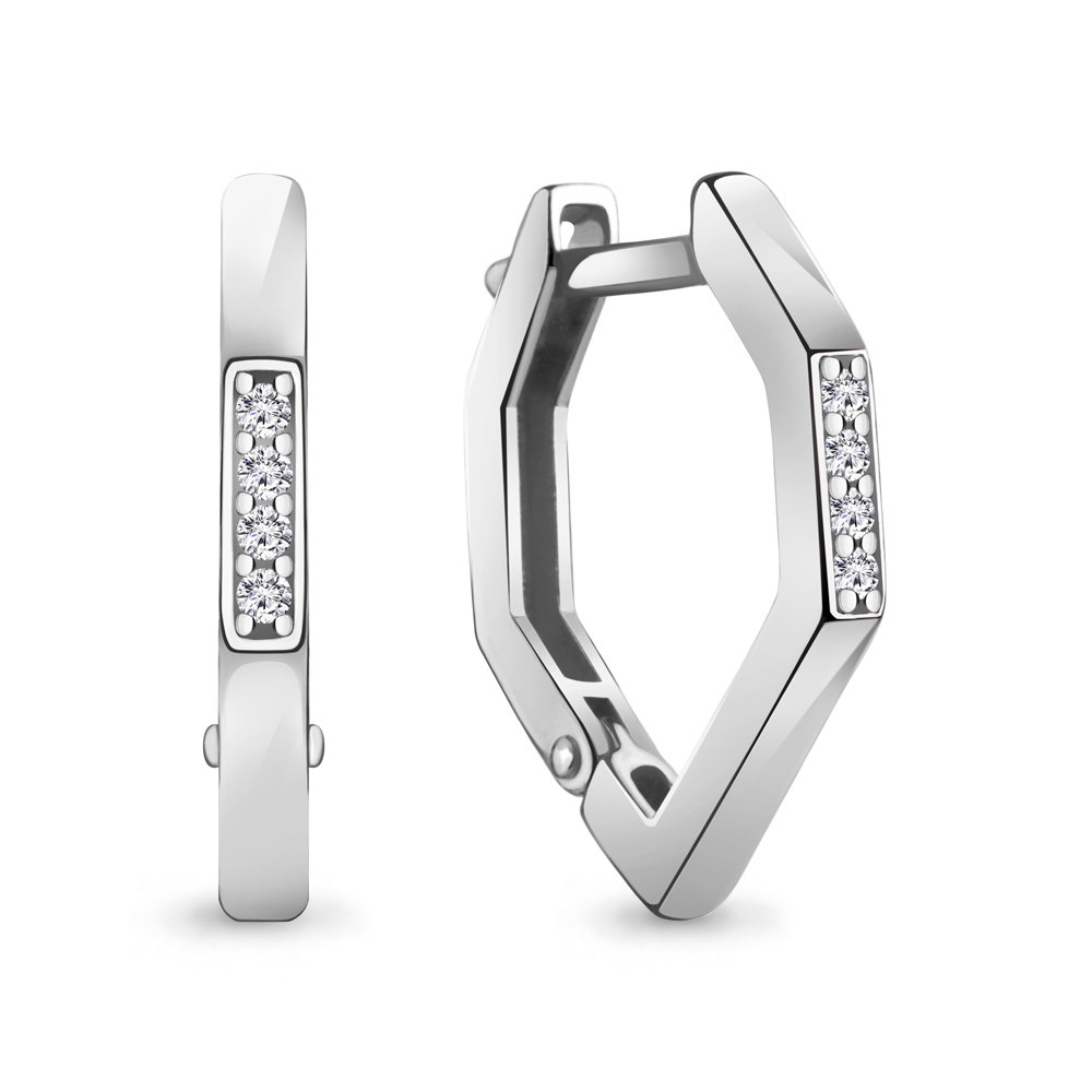 400970А Серьги из Серебра с фианитами