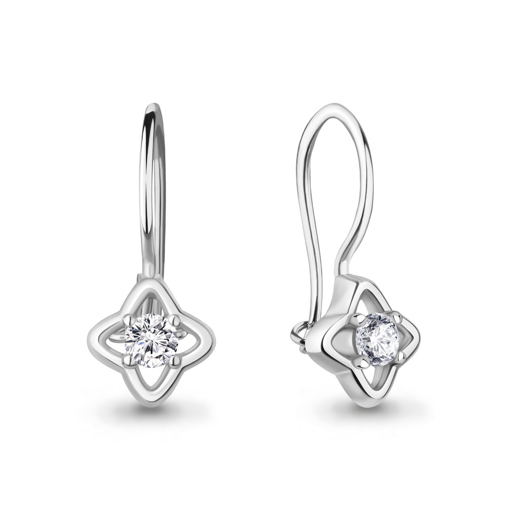 400986А Серьги из Серебра с фианитами