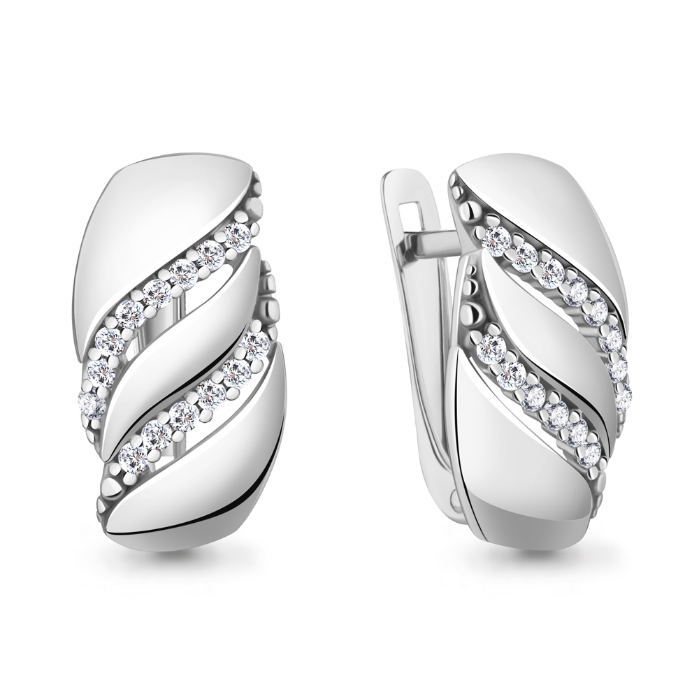 400991А Серьги из Серебра с фианитами