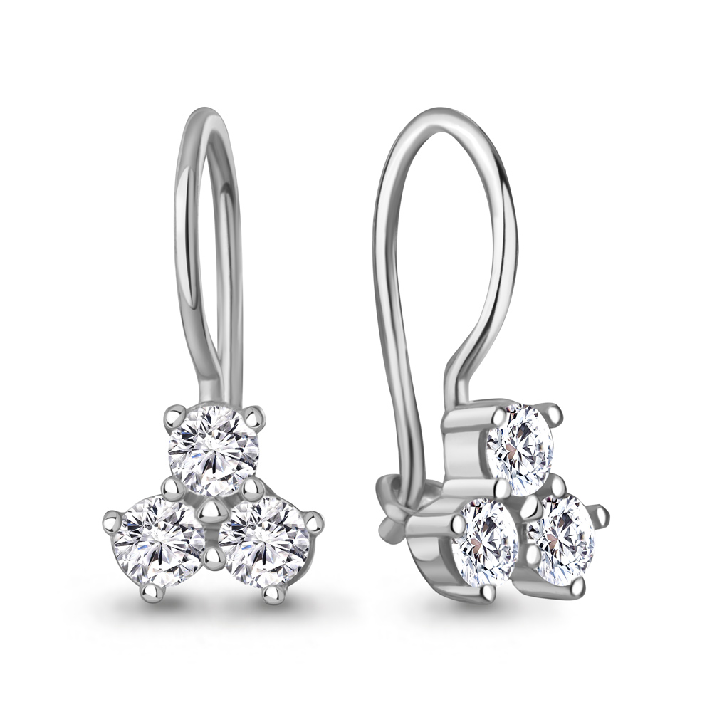 400994А Серьги из Серебра с фианитами