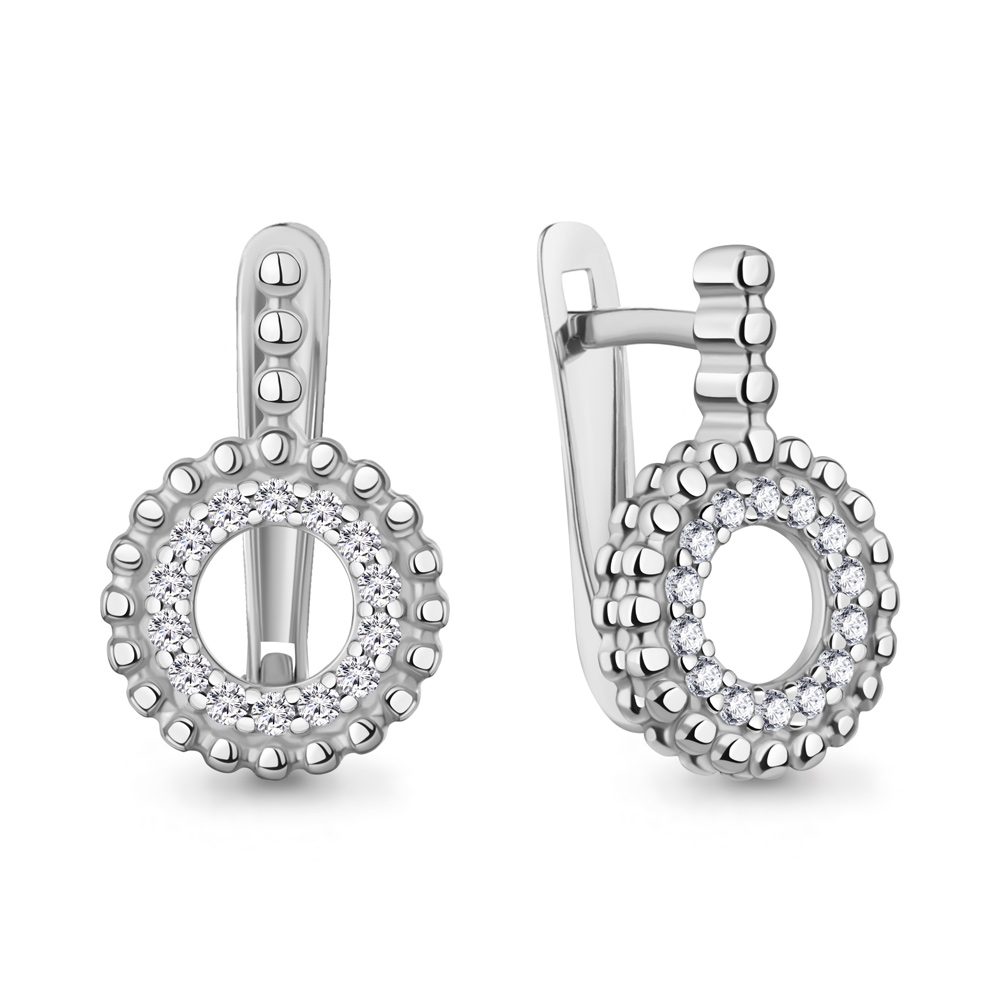 400995А Серьги из Серебра с фианитами