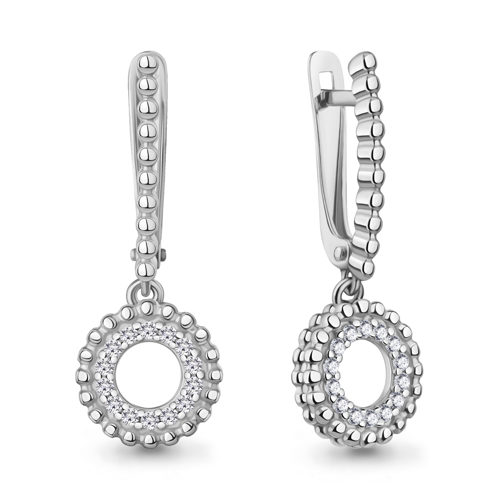 400996А Серьги из Серебра с фианитами