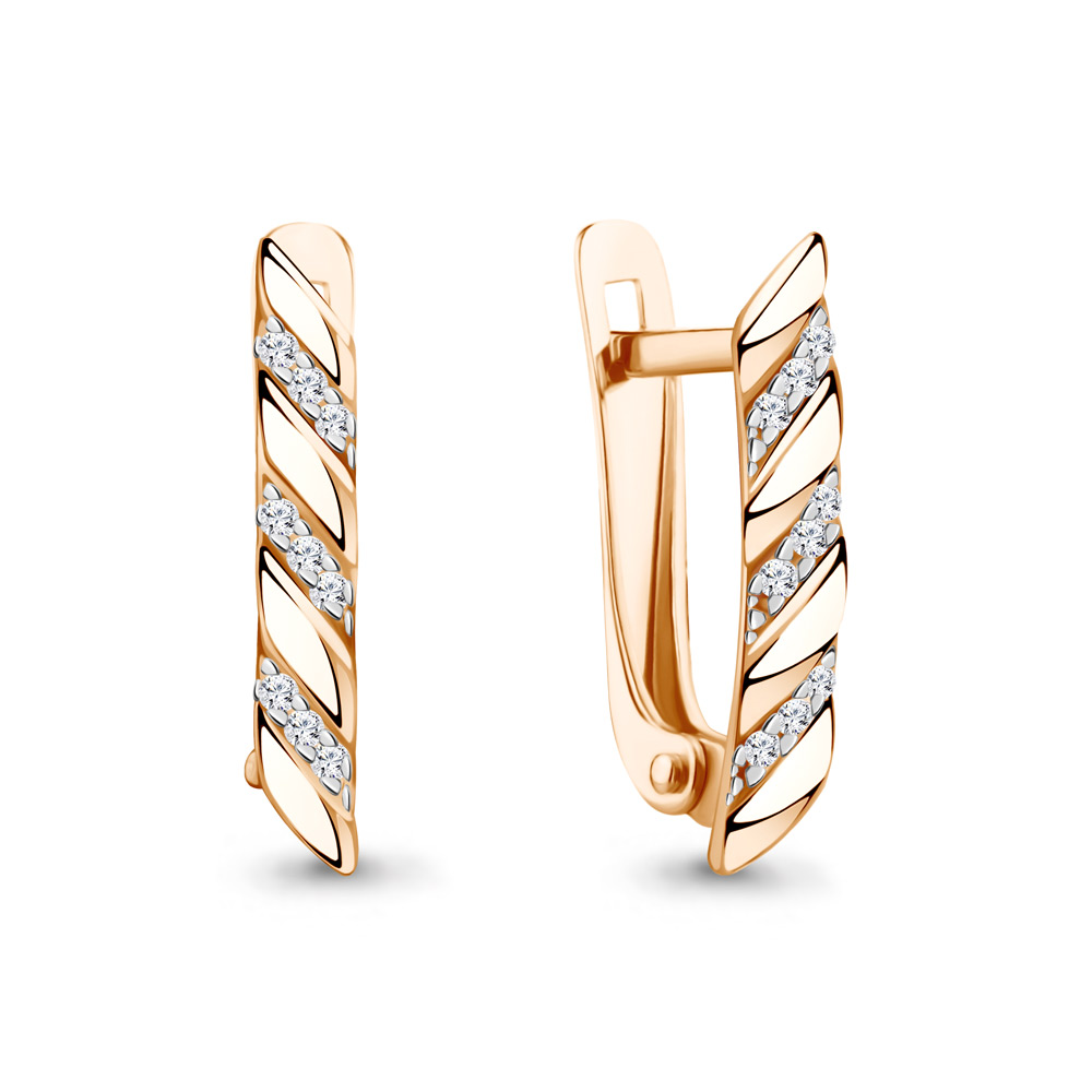 401001А Серьги из Золота с фианитами